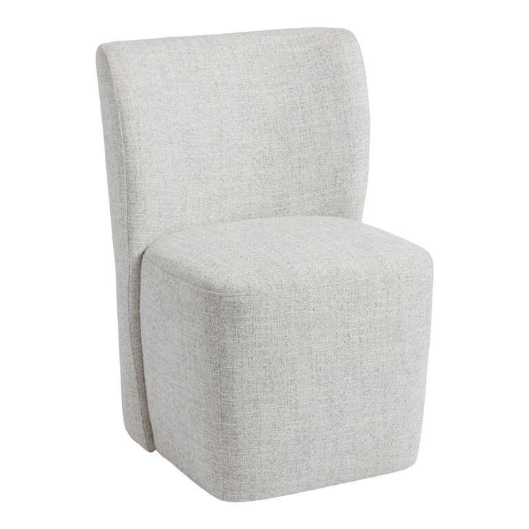 Saxon Cloud Gray Upholstered Rolling Dining Chair image number 1