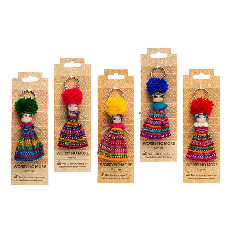  Maya Traditions Five Large Guatemalan Worry Dolls in A