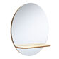 Remi Round Wall Mirror With Wood Shelf image number 2