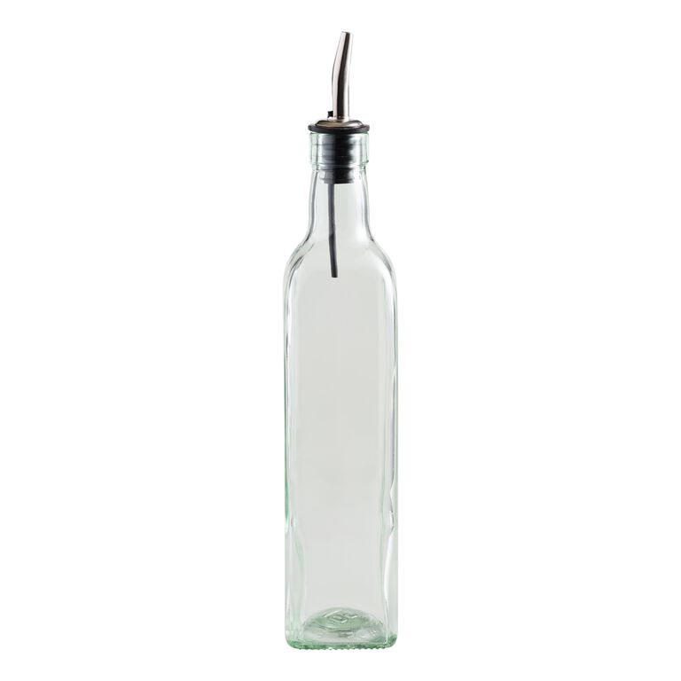 glass oil bottle with spout