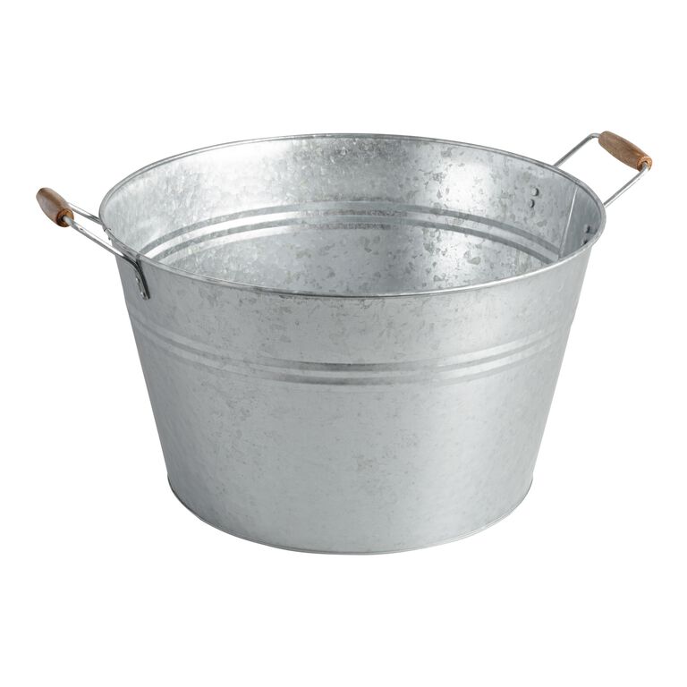 Storied Home Metal Flower Market Buckets with Handles (Set of 3