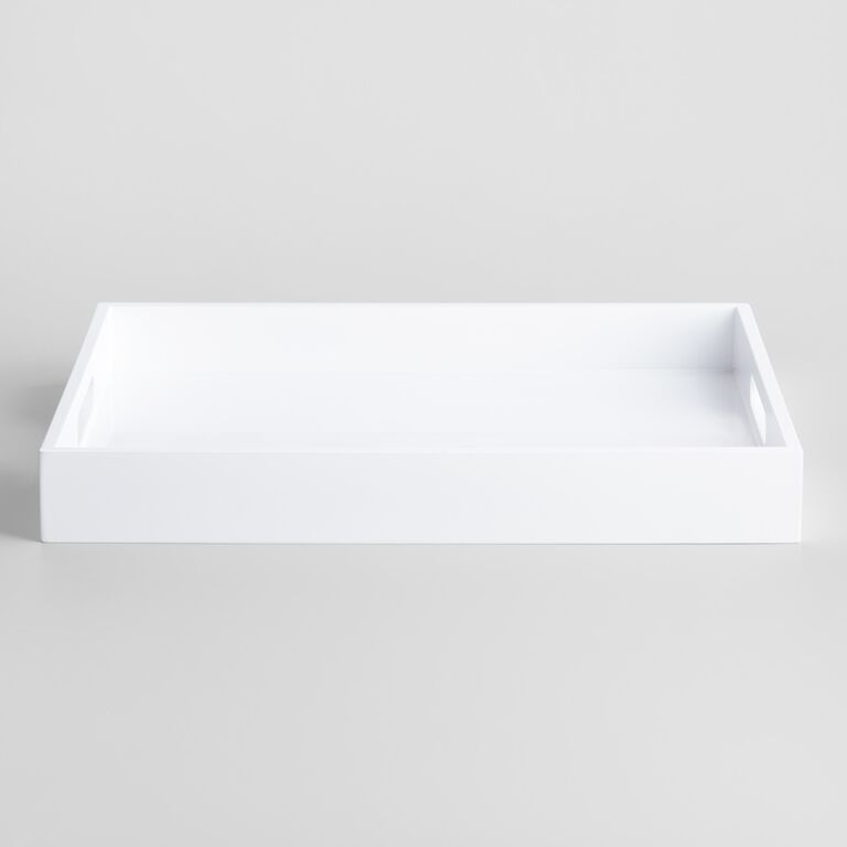 White Medium Lacquered Serving Tray