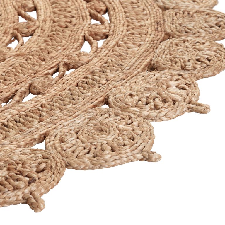 Bleached Ivory Basket Weave Jute Area Rug - World Market