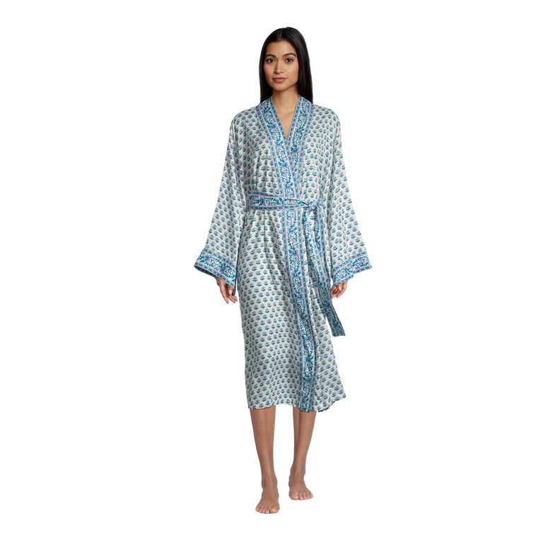 Blue And White Bhuti Floral Print Pajama Collection image number 2