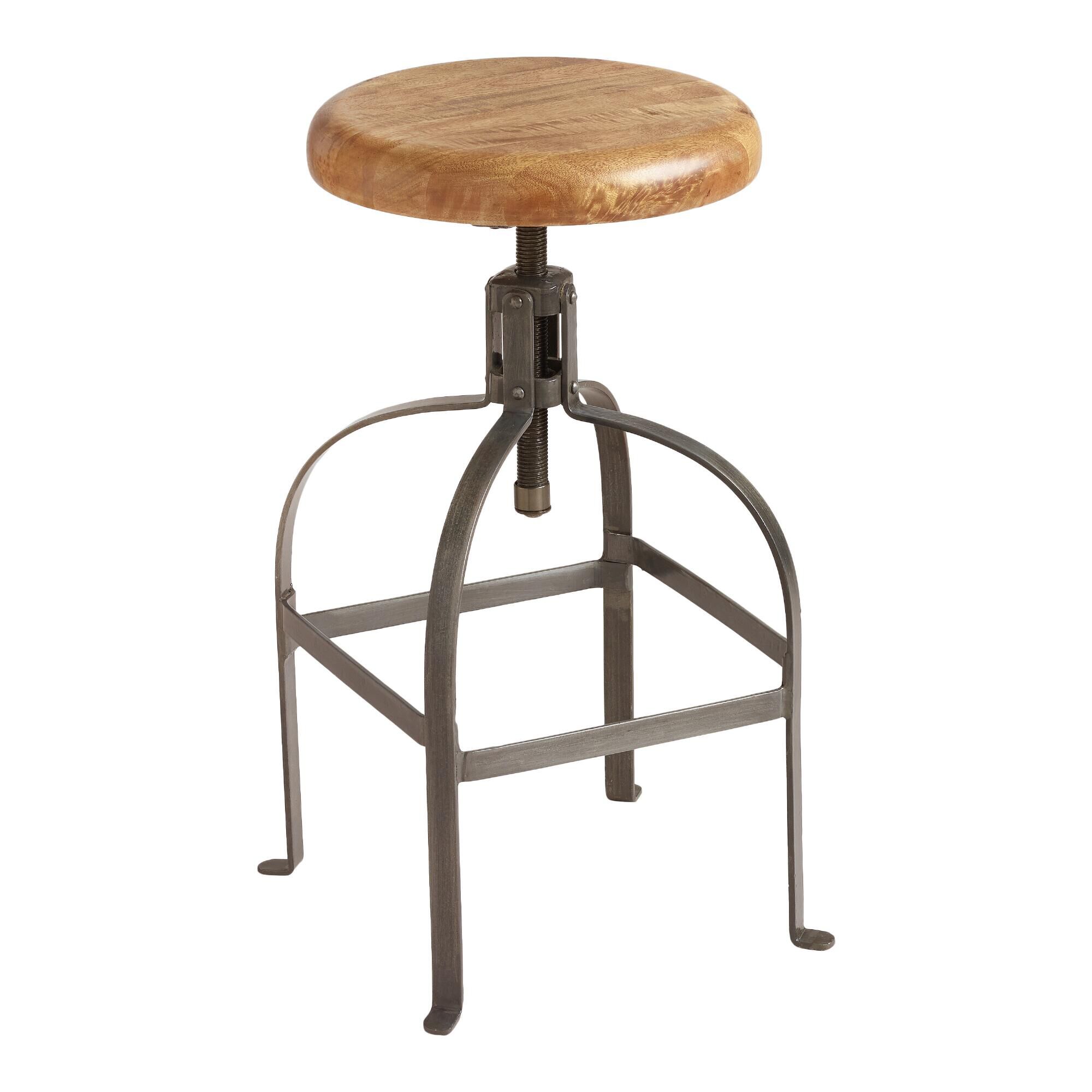 Adjustable outlet metal stool