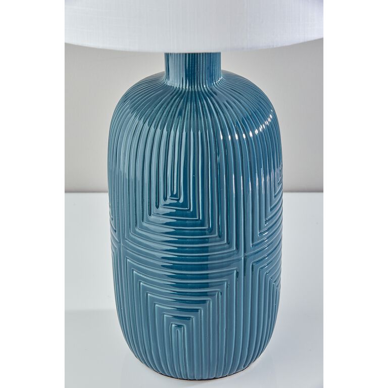 Maisie Turquoise Diamond Ceramic Table Lamps Set Of 2 image number 3