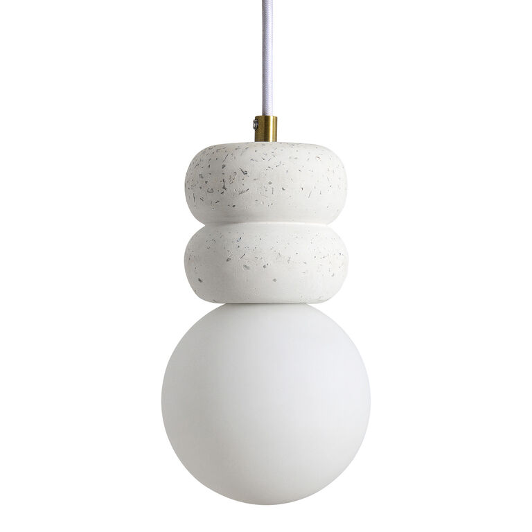 Tempress Off White Terrazzo and Glass Globe Pendant Lamp image number 3