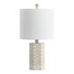 Nanette Ivory And Beige Lace Floral Table Lamp image number 0