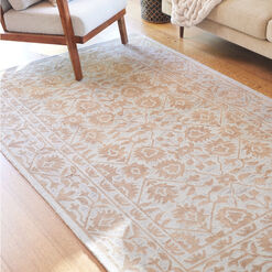 Eliza Brown Floral Traditional Style Tufted Wool Area Rug