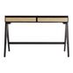 Matteo Charcoal Wood and Rattan Cane Desk with Drawers image number 2