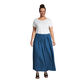 Navy Blue Textured Ruffle Convertible Skirt Dress image number 1