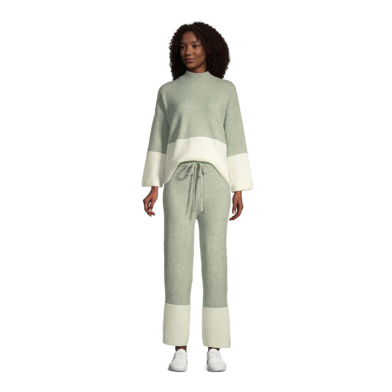 Sage And Ivory Color Block Loungewear Collection image number 1