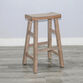 Sunny Mahogany Wood Saddle Seat Backless Barstool 2 Piece Set image number 2