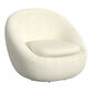 Haven White Faux Sherpa Curved Upholstered Swivel Chair image number 0