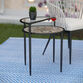 Lorengo Glass Top Outdoor End Table with Ceramic Shelf image number 1