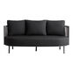 Zanotti Gray Rope and Charcoal Curved Outdoor Loveseat image number 2