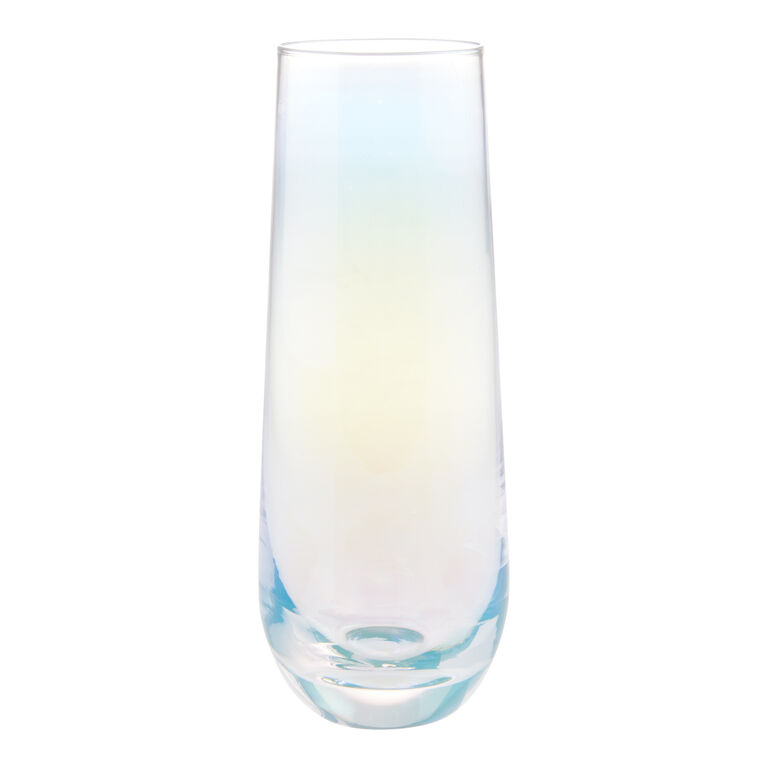 Iridescent Stemless Champagne Flute, Toasting Flute Glass