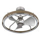 Stedham Brushed Steel and Faux Wood Ceiling Light with Fan image number 2