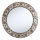 Round Black And Gold Floral Mosaic Wall Mirror image number 0
