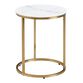Milan Round White Marble and Metal End Table image number 0