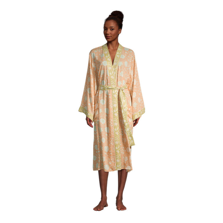 Peach and Green Jaipur Floral Pajama Collection image number 2