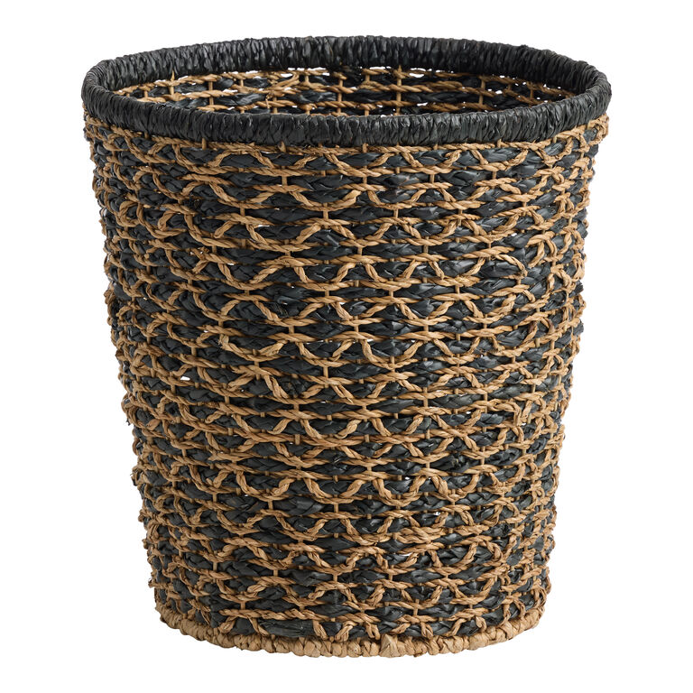 Jared Black and Natural Rope Diamond Weave Basket image number 1