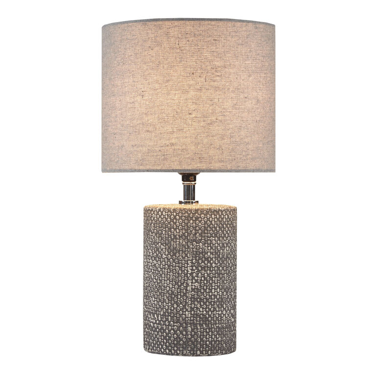Randy Gray Ceramic Textured Cylinder Table Lamp image number 3