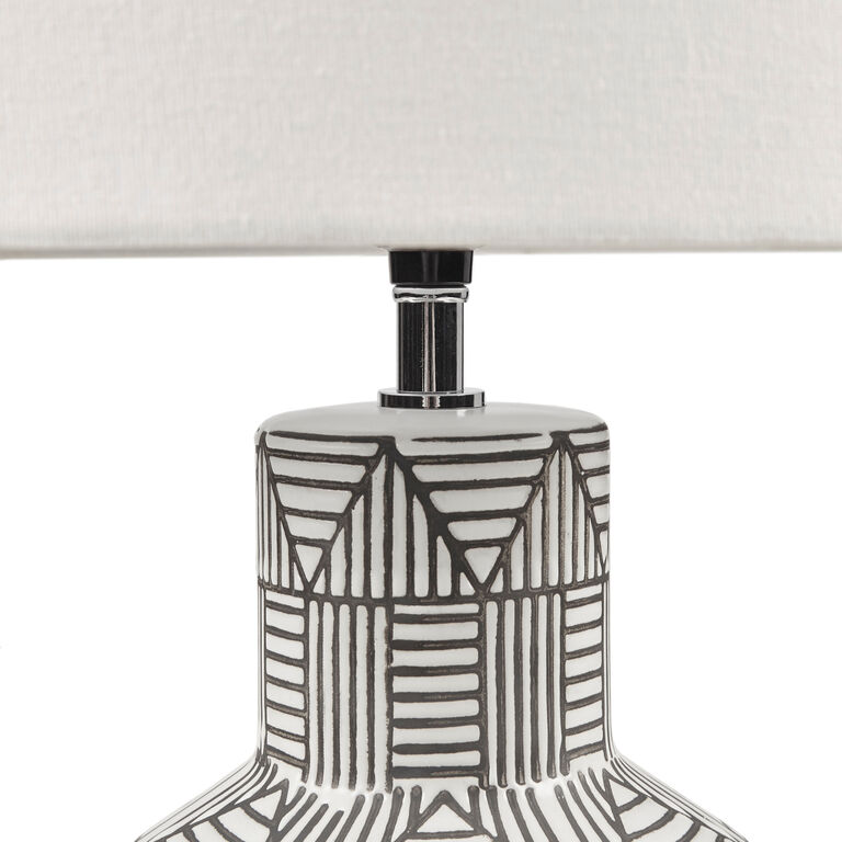 Vino Black and White Geo Stripe Ceramic Table Lamp image number 4