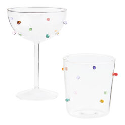 Multicolor Bubble Dot Bar Glass