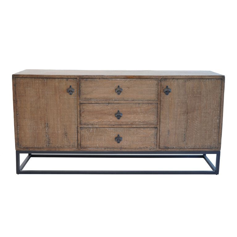 Durkee Reclaimed Wood And Metal Storage Cabinet With Drawers - World Market