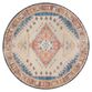 Beso Round Ivory and Red Distressed Jute Blend Area Rug image number 0