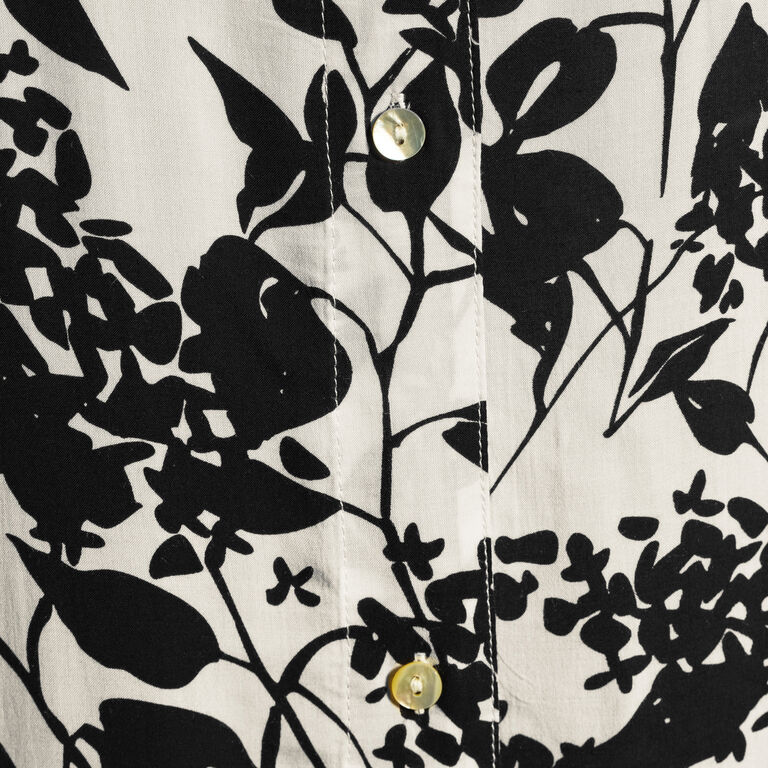 Aegean Black And White Floral Shirt Dress image number 3
