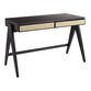 Matteo Charcoal Wood and Rattan Cane Desk with Drawers image number 0