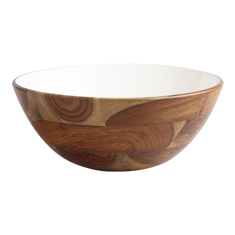 Natural Hand-Made Wooden Salad Bowl Classic Large Round Salad Soup Dining  Bowl Plates Wood Kitchen Utensils