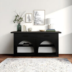 Briset Charcoal Brown Wood Open Arch Sideboard
