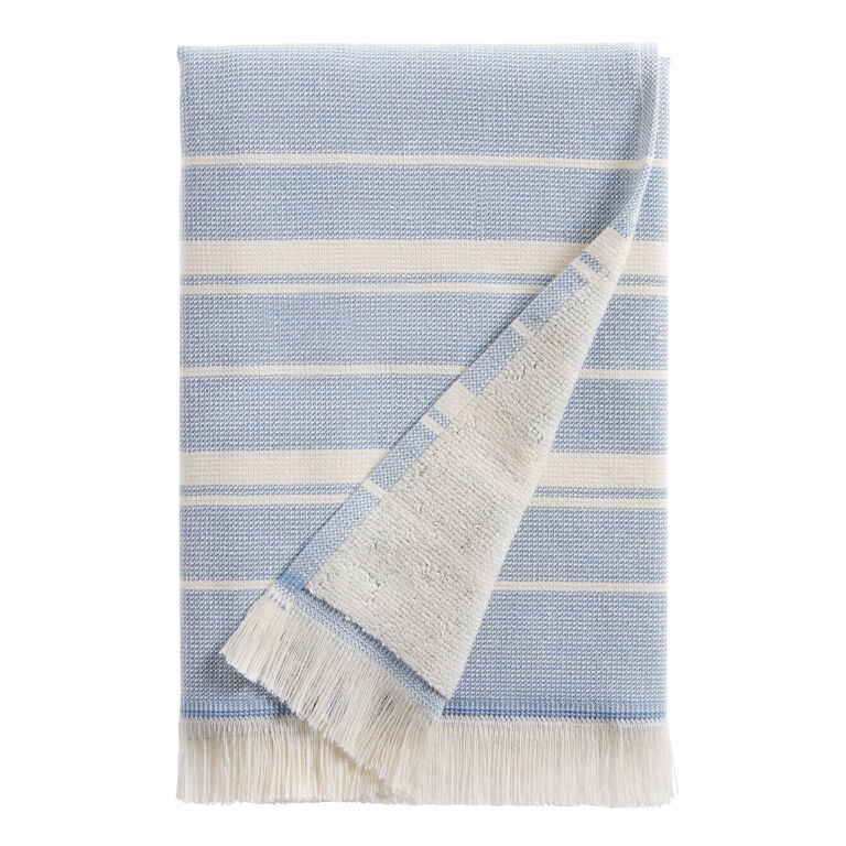 Lisbon Light Blue And Ivory Turkish Style Towel Collection image number 3