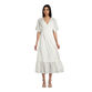Mira White And Gold Floral Sheer Kaftan Dress image number 0