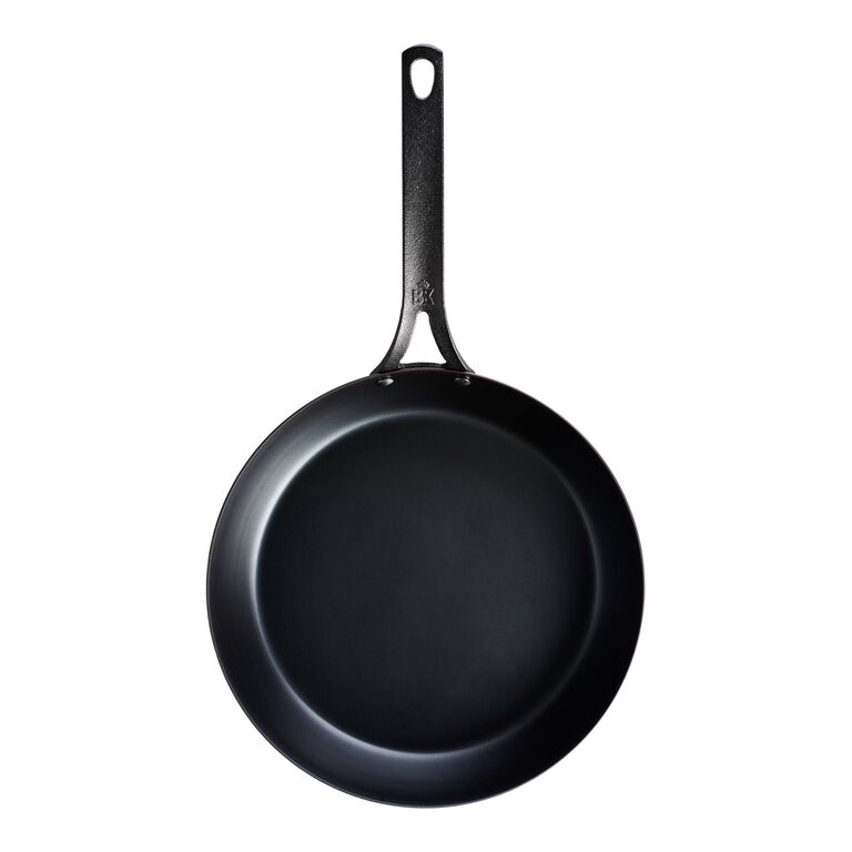 BK Pre-Seasoned Black Steel Carbon Steel Induction Compatible 12 Frying  Pan Skillet, Oven and Broiler Safe to 660F, Durable and Professional, Black