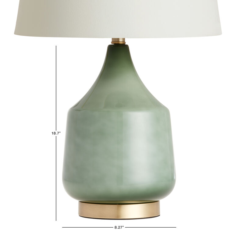 Jade Green Ombre Glass Table Lamp Base image number 5