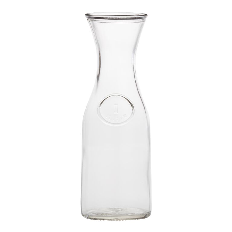 Clear Glass Bedside Carafe and Cup Set by World Market