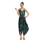 Goa Green And Black Satin Jakarta Palm Jumpsuit With Pockets image number 0