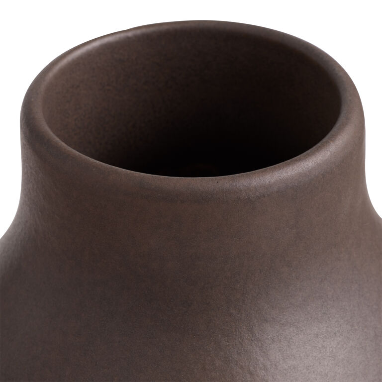 Brown Textured Ceramic Pod Vase - World Market