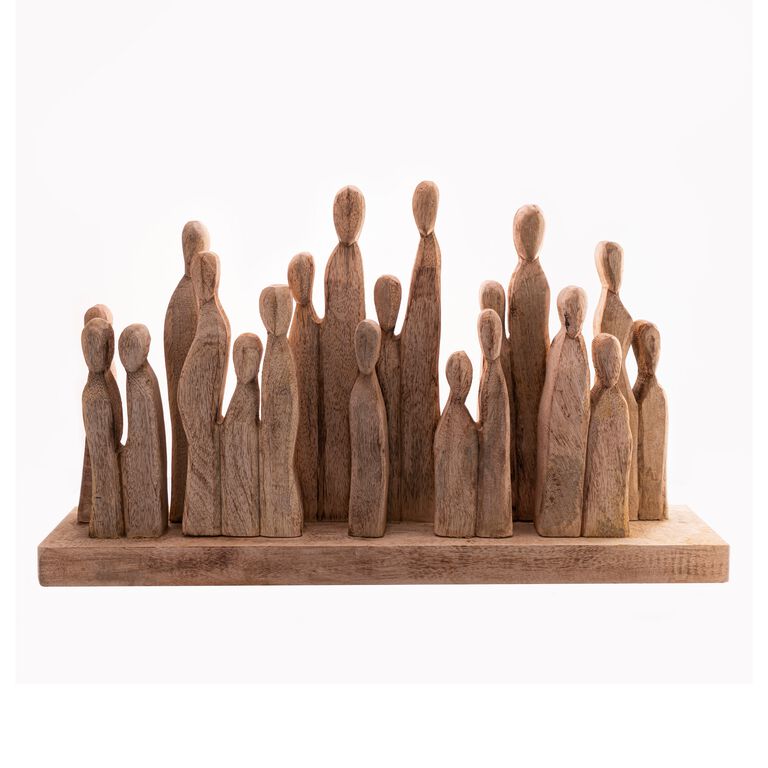 Carved Mango Wood Group of Figures Decor - World Market