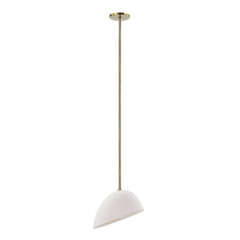 Corio Gold Metal And White Ceramic Asymmetrical Pendant Lamp image number 3