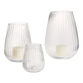 Ribbed Glass Bulb Hurricane Candle Holder image number 0