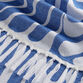 Harley Blue And White Abstract Waves Beach Towel image number 3