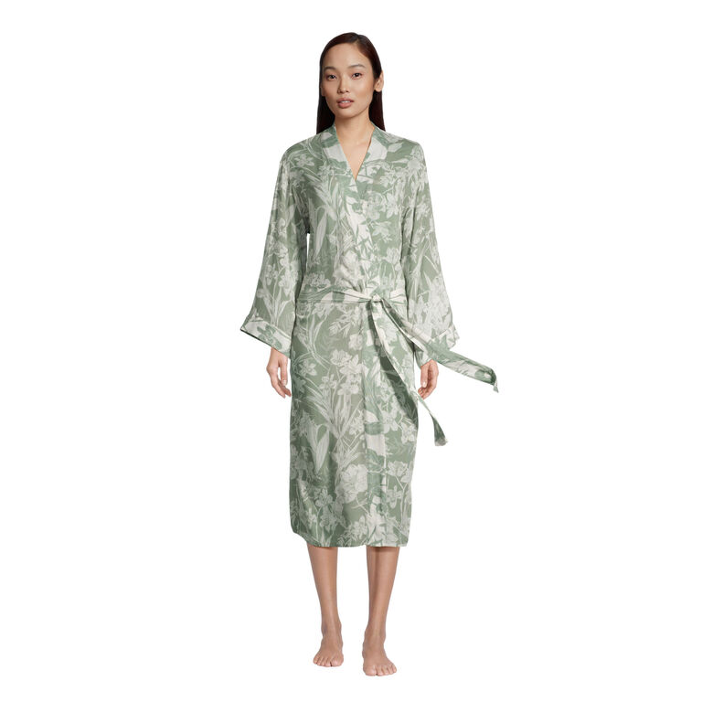 Mila Sage Green And Ivory Floral Pajama Collection image number 2