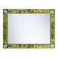 Green Hand Painted Floral Wall Mirror image number 1