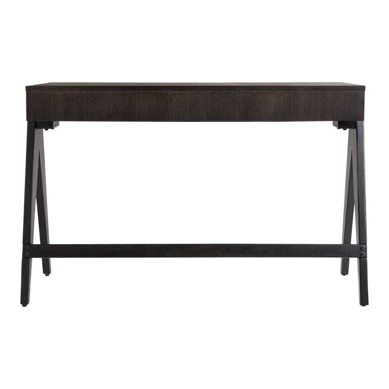 Matteo Charcoal Wood and Rattan Cane Desk with Drawers image number 5