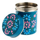 Small Hand Painted Metal Floral Storage Canister image number 2